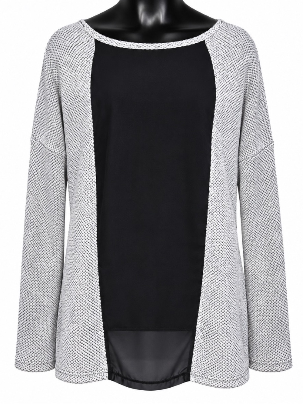 Vocal Gray Knit Long Sleeve Top with Embellished Longhorn Skull- Medium - Picture 3 of 4